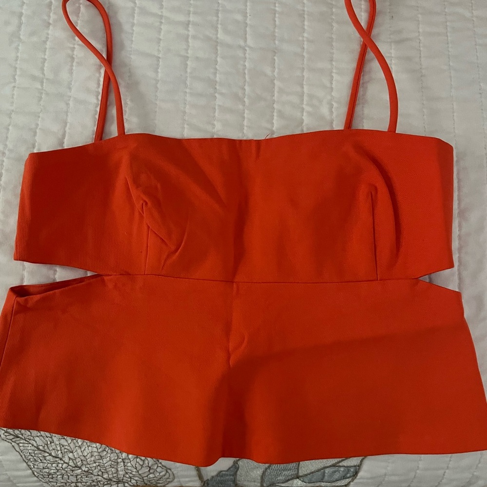 Zara Orange Strapless Top